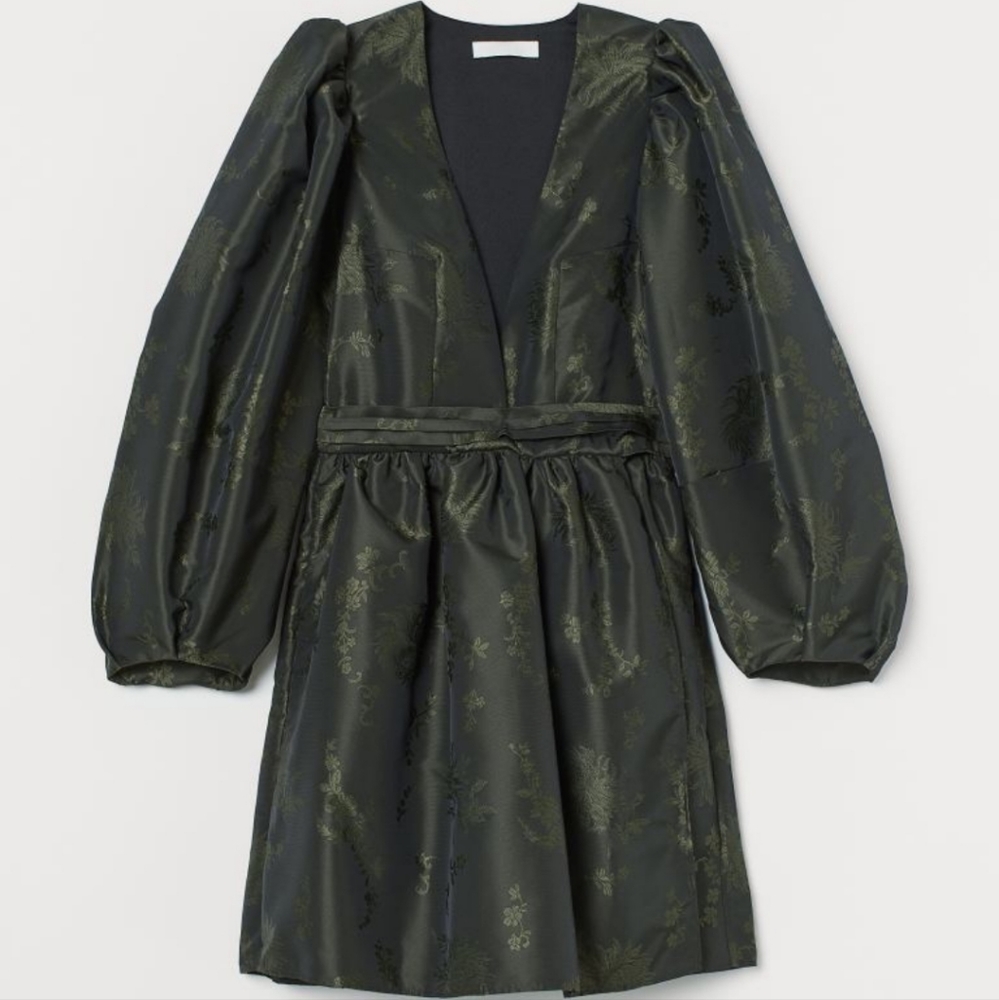 H&M Consious Exclusive Wrap Dress Green/Black